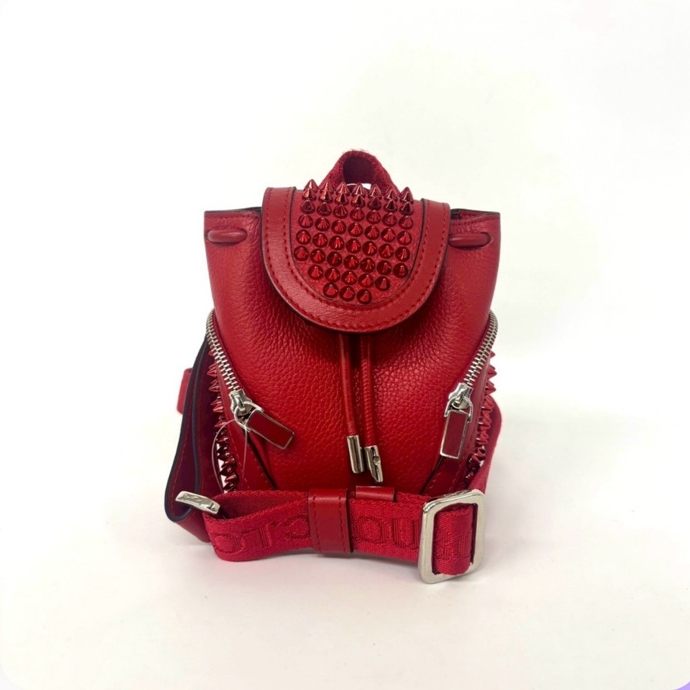 Christian Louboutin Red Spiked Mini Explorafunk Backpack